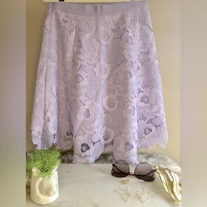 Isaac Mizrahi Live! Lavender Floral Lace A-lined Skirt, Size 10